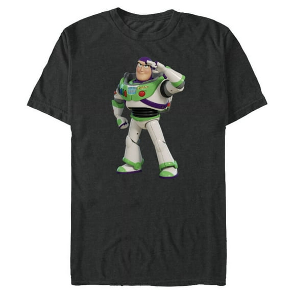 Disney Pixar Toy Story 4 Buzz Lightyear Hero Salute T-Shirt- Short Sleeve Blended T-Shirt for Adults - Customized-Dark Heather