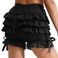thumbnail image 4 of vastwit Womens Layered Ruffled Bloomers Shorts Gothic Pantaloons Vintage Pumpkin Pettipants A Black S, 4 of 5