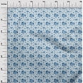 thumbnail image 3 of oneOone Cotton Jersey Blue Fabric Floral Sewing Material Print Fabric By The Yard 58 Inch Wide, 3 of 4