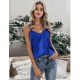 thumbnail image 5 of Oudiya Womens Silk Satin Tank Tops V Neck Camisole Spaghetti Strap Top Summer Basic Blouse, 5 of 6