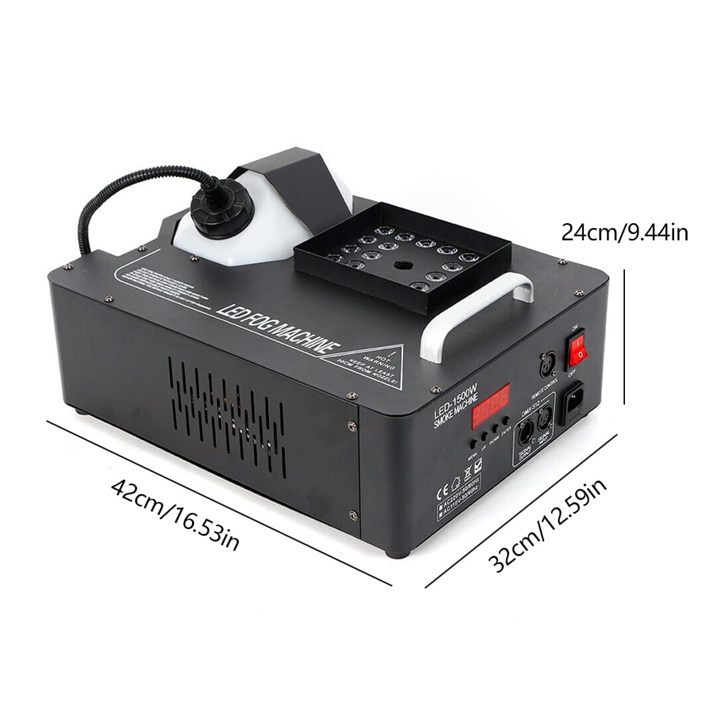 Anqidi 1500W Smoke Fog Machine RGB 3 in1 24 LED DMX Vertical Spray Stage Light Fogger w/Wireless Remote for Disco Wedding Party