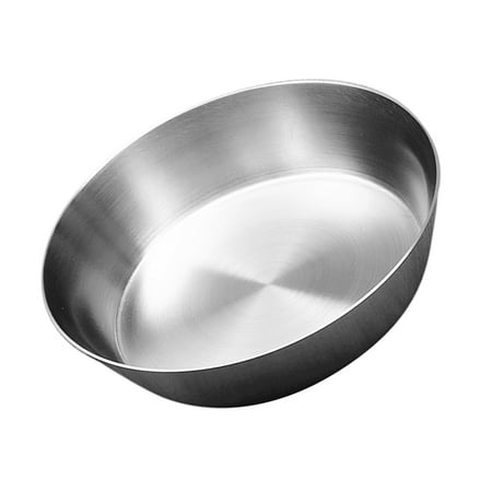Korean Stainless Steel Rice Bowl with Lid Sanitary Pickles Large Plate ...