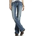 thumbnail image 2 of Ariat Female R.E.A.L. Mid Rise Stretch Whipstitch Boot Cut Jean Rainstorm 28, 2 of 2