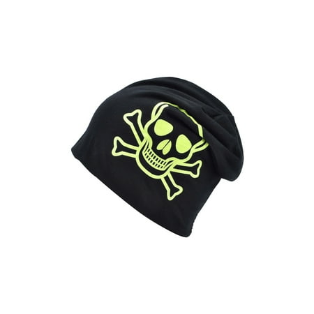 Cool I Hat - Men and Women Cool Winter Skull Design Hat Knit Beanie Cap, Yellow Skull