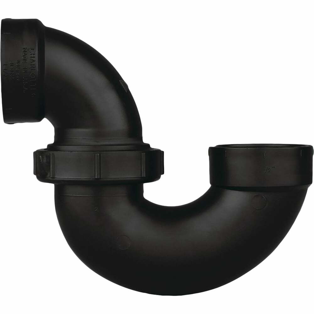 Charlotte Pipe 1-1/2 In 1 Each Black ABS P-Trap with Union ABS 00708P 0600HA 