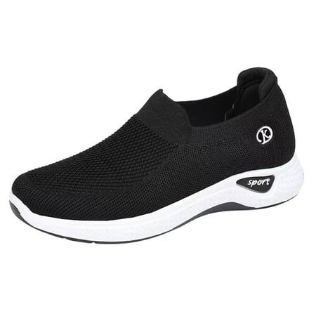

Sneakers for Women Women Breathable Lace Up Shoes Flats Casual Shoes Unisex Lightweight Work Shoes Sporty Breathable Slip Work Trainers Womens Sneakers Pu Black 40