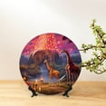 thumbnail image 6 of Daiia Lantern Giraffes Magical Forest Printed Pattern Ceramic Plate Dinner Plates Bone China Decorative Plates with Display Stand Art Ceramic Ornaments for Wall Hanging Decoration-10in, 6 of 6