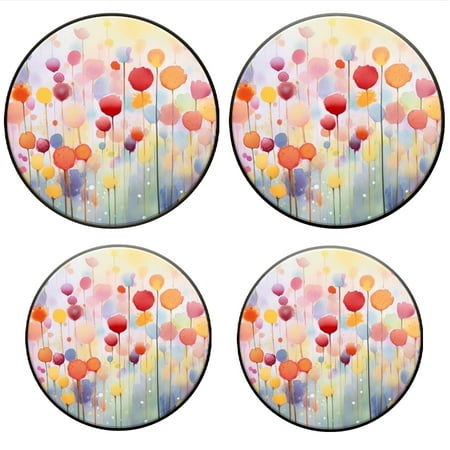 

BaHomeck Electric Stove Burner Covers Set of 4 Round Metal Gas Stove Burner Covers 8 Inch and 10 Inch Kitchen Decor Watercolor Painting Of Flowers