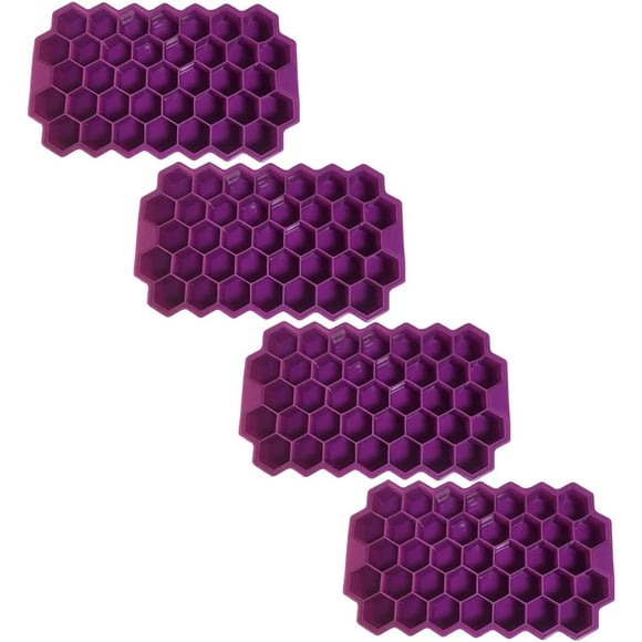 Bloques silicona flexible SiliBlockPurple 4Pzas Morado Silicona 37Cavidades Grado Alimenticio Flexible. Chef Grill MXMSV-004
