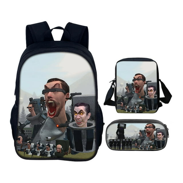 Toilet man three-piece skibidi toilet game peripheral backpack
