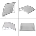 thumbnail image 5 of Window Door Awning Canopy 40" x 30" Polycarbonate Cover Outdoor Window Awning Exterior Front Door Overhang Patio Awning for Sun Shutter, UV, Rain, Snow Protection, Hollow Sheet Silver Gray, 5 of 15