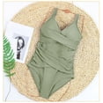 thumbnail image 6 of CaComMARK PI Sale Tummy Control Swimsuits for Women Slimming One Piece Bathing Suit Retro Ruched Push Up Vintage Padded Swimwear Green XL, 6 of 7