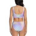 thumbnail image 3 of Daiia Fish Scale1 Women's Bikini Set Two Piece Swimsuit High Waisted Bikini Adjustable Straps Bikini Perfect for Beach, Pool, and Summer Vacation-X-Large, 3 of 9