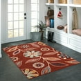 thumbnail image 3 of Maples Rugs Reggie Bohemian Floral Merlot Non Slip Indoor Area Rug, 3'4 x 5', 3 of 7