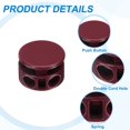 thumbnail image 3 of 8Pack Round Cord Locks, 4mm Metal Double Hole Spring Toggle Stopper, Dark Red, 3 of 6
