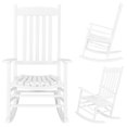 thumbnail image 4 of 68.5*86*115CM Square Wooden Rocking Chair Wavy Backboard White, 4 of 9