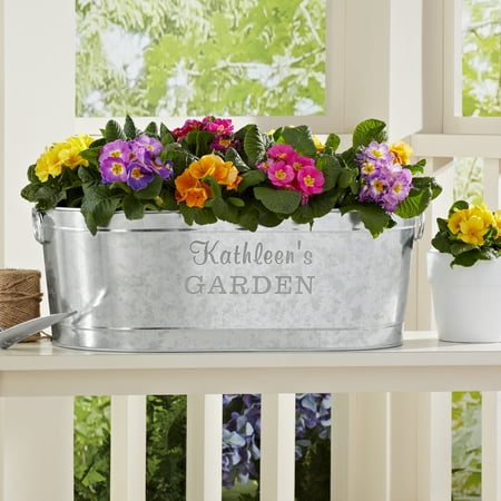Personalized Galvanized Planter Tub (Best Blueberry Plants For Containers)