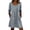 Gray, variant on Linen Dresses for Women, Round Neck Long Sleeve Loose Tailored with Eyelet Border Pockets for Summer Casual Wear