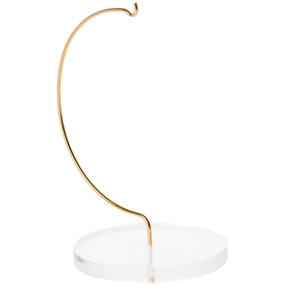Plymor Wire Ornament Hanger Display with 3" Clear Acrylic Thick Round Base, 5.5" H