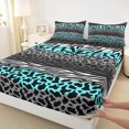 thumbnail image 3 of Castle Fairy Animal Leopard Cheetah Zebra Print Full Size Sheets 4-Piece for Kids Teens Adults,Abstract Stripes Lines Breathable Bed Sheets,Vintage Aesthetic Lightweight Sheet Sets, 3 of 7