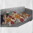 thumbnail image 5 of Meadow Soft Flannel Fleece Blanket, Aster Daisy Peony Poppy Blossom Marigold Flower Retro Garden Pattern, Cozy Plush for Indoor and Outdoor Use, 50" x 60", Champagne and Multicolor, by Ambesonne, 5 of 5