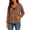 Coffee, variant on Women's Y2k Full Zip Hooded Jackets, Contrast Stitch Loose Jacket Long Sleeve Autumn Outerwear with Pockets Red 2XL