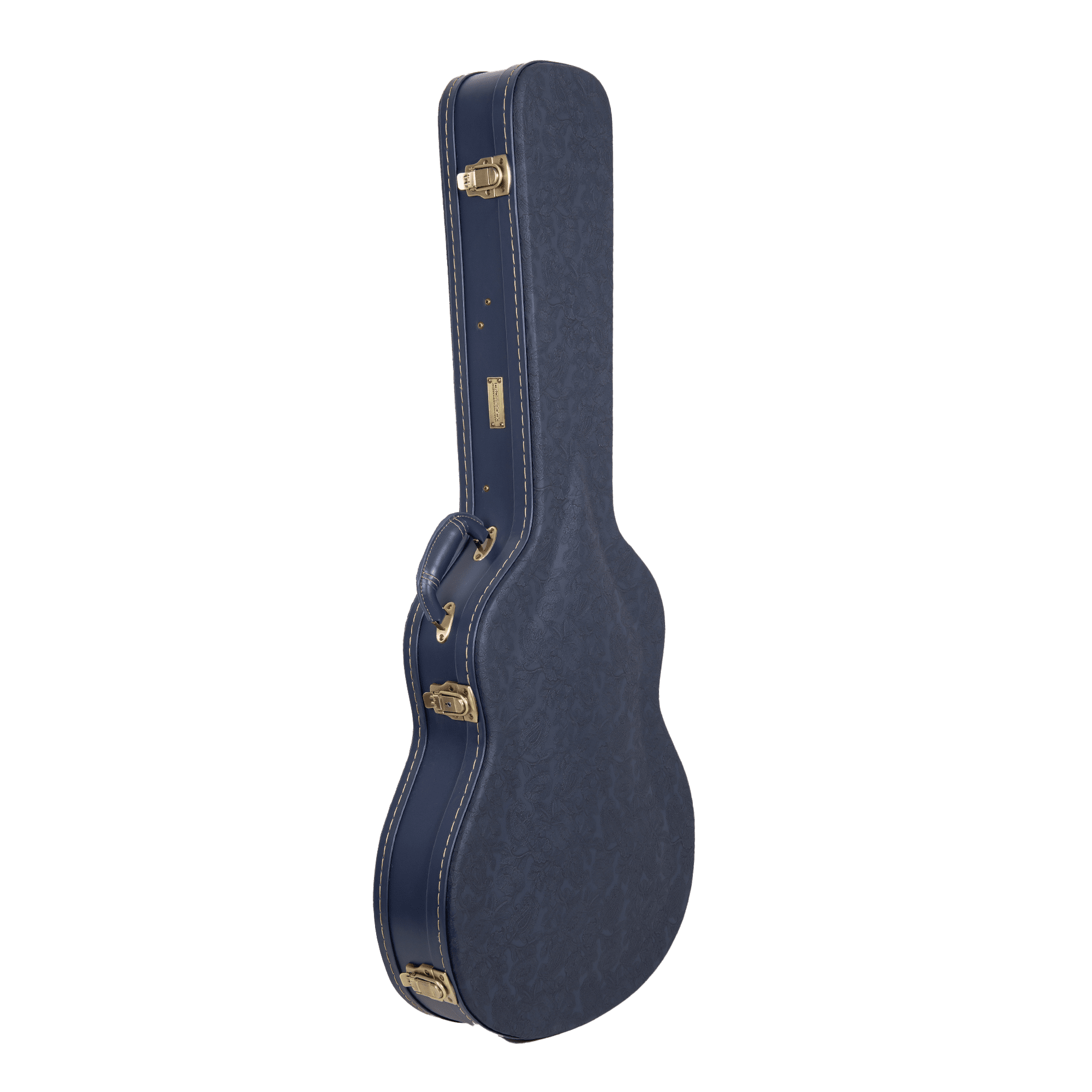 Crossrock Relief Series - Premium Wooden Case for 335 Style 6-string Semi-Hollow Electric Guitars, featuring a Highly Textured Surface and Mink Imitation Fleece Interior - Ocean Blue
