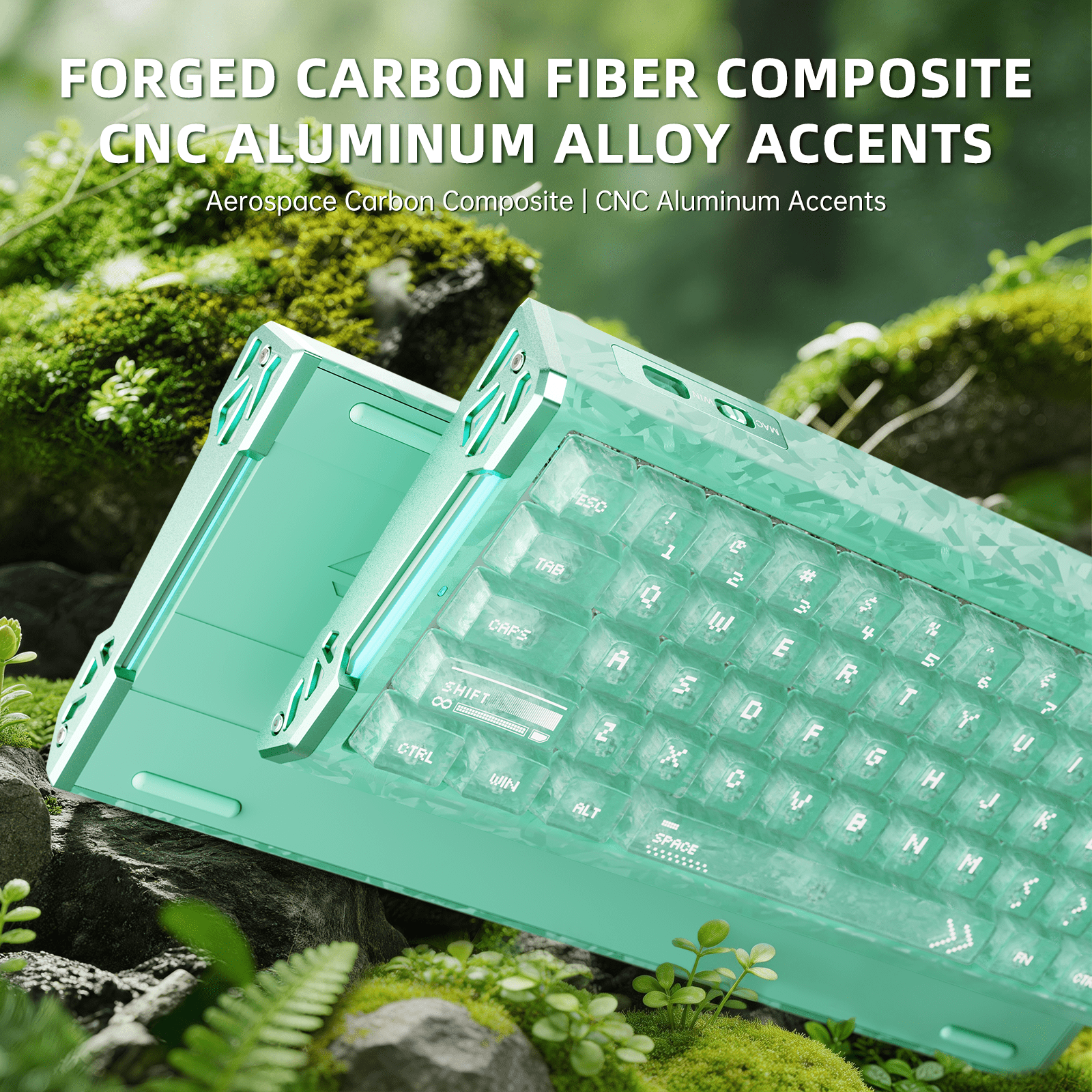 ATTACK SHARK R68 HE 60% Wired RGB Gaming Keyboard, Hall Effect Magnetic Switches, 8000Hz Polling Rate, Rapid Trigger, PC/Mac Compatible, Green