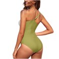 thumbnail image 4 of Womens Swimsuits Pimelu Bathing Suit for Women One Piece Swimsuit Womens One Piece Bathing Suit Fashion Color Block One Shoulder Athletic Swimwear Girls Ladies High Waist Tankini Beachwear, 4 of 4