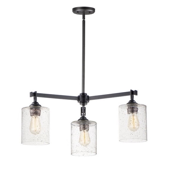 Maxim Stonehenge 25273SSBZ 3-Light Bronze Chandelier, 22" with Stone Seeded