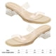 thumbnail image 2 of Sandalias de tacón grueso para mujer, cómodas sandalias de tacón transparente, zapatos de trabajo diarios, 2 of 8