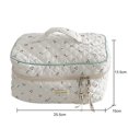 thumbnail image 3 of Bolsa de cosméticos bonita coreana, organizador de viaje con cremallera portátil, de mano acolchado (blanco) JShteea Para Estrenar, 3 of 6