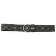 thumbnail image 6 of Equine Couture Diamond Quilted Suede Belt with Diagonal Line, 6 of 7