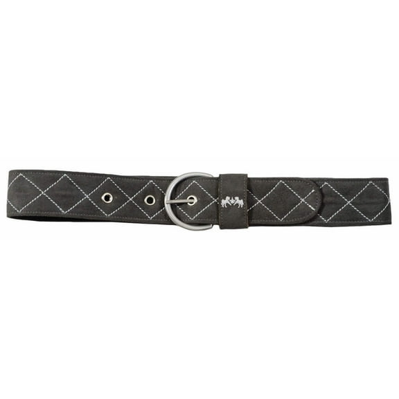 Equine Couture Diamond Quilted Suede Belt with Diagonal Line