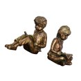 thumbnail image 4 of Literary Room Resin Bookends, Reading Figure Decor with Bronze Tone Shelf Accent for Upright Book Support and Tabletop Book Display, 4 of 9