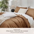 thumbnail image 5 of MooMee Duvet Cover Set Queen 600-TC 100% Extra Long-Staple Cotton Sateen Silky Smooth Luxury (Dark Orange), 5 of 8