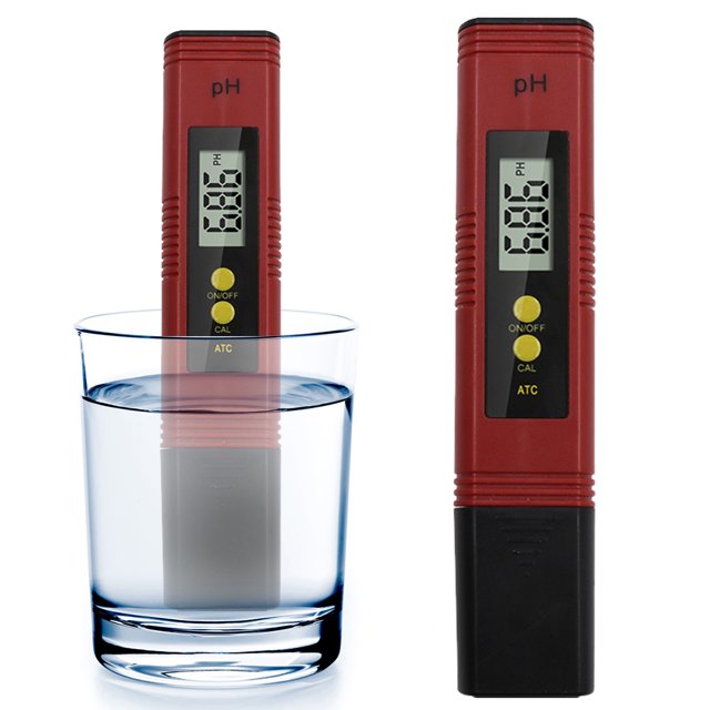 Medidor PH Digital 0 01 Probador PH Alta Precisión para Piscina Acuario (rojo)