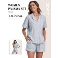 thumbnail image 3 of MAYFISH 100% Cotton Pajama Sets for Women Short Sleeve Sleepwear Button Down Pjs Summer 2 Piece Lounge Sets S-XXL(Grey, X-Large), 3 of 3