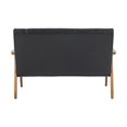 thumbnail image 7 of Loveseat Sofa, 44" Modern PU Leather Upholstered Loveseat with Solid Wood Frame, 2 Seater Couch Small Sofa Deep Seat for Living Room Bedroom Waiting Room, Black, 7 of 7