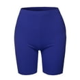 thumbnail image 2 of A2Y Women's Basic Solid Premium Cotton Mid Thigh High Rise Biker Bermuda Shorts Mid Navy 3XL, 2 of 5