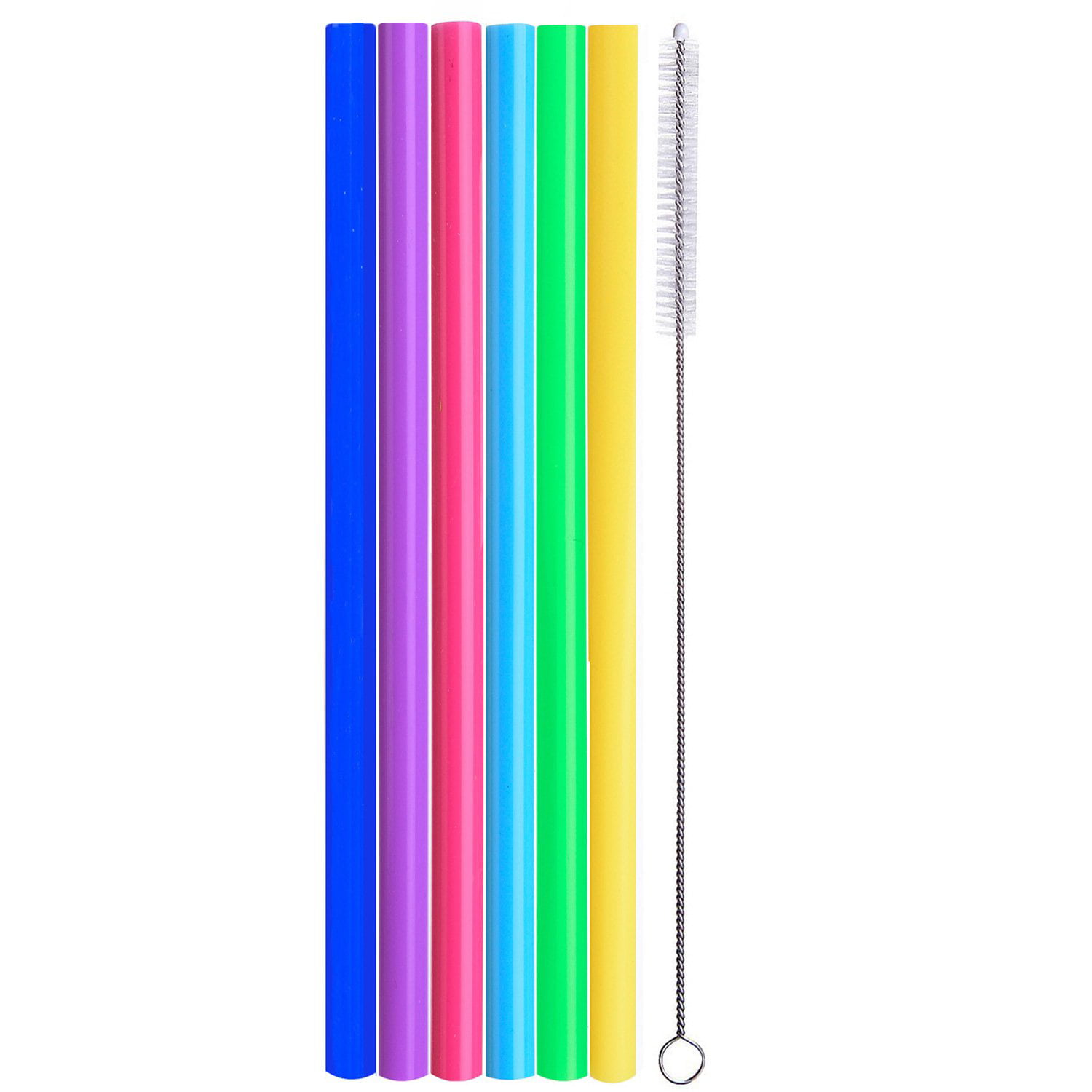 Reusable Smoothie Straws, 12” Extra Long Flexible Silicone