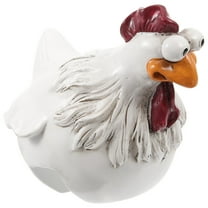 NICEXMAS White Resin Chicken Yard Stake Outdoor Sculpture Garden Decor Durable Landscape Ornament
