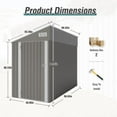 thumbnail image 6 of Villeston 4' x 8' Storage Shed, Single Hinge Door, Solid,Surface with Protective Film, and Suitable For Various Scenarios,Dark Gary, 6 of 8