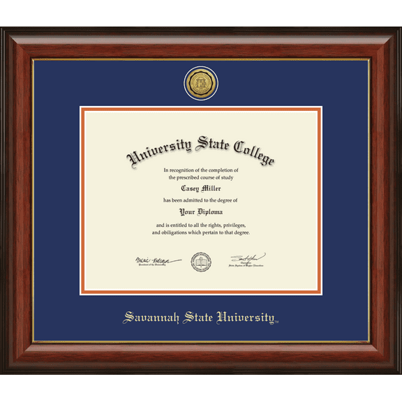 Savannah State University Diploma Frame, Document Size 11" x 8.5"