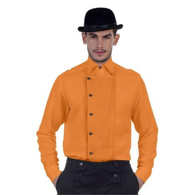The Pirate Dressing C1293 Ulysses Side-Button Shirt- Orange - Medium