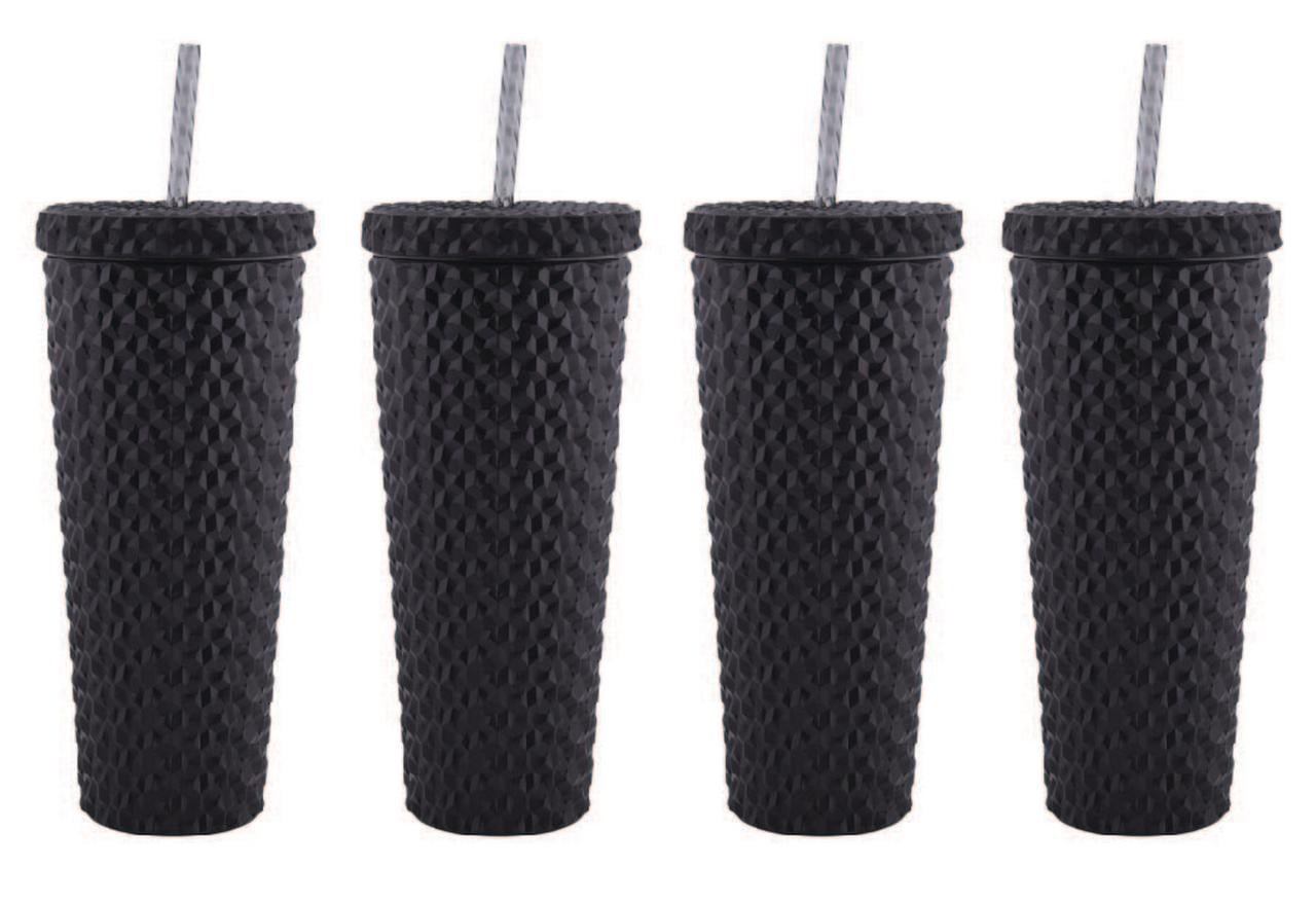 Way To Celebrate Wtc 4-Pack Tumbler with Straw Matte Black