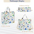thumbnail image 6 of FORMRS Womens Corduroy Tote Bag Crossbody Shoulder Handbag with Pocket, Blue Simple Shapes, 6 of 7