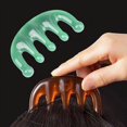 thumbnail image 2 of Five Teeth Meridian Massage Comb Resin Big Teeth Head Acupoint Therapy Artifact Claws Decompression Portable Scalp Comb, 2 of 5