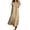 Beige, variant on Women's Sleeveless Maxi Dress, V-Neck Ruffle Trim Loose Fit Dress, Casual Summer Beach Sundress Flowy with Pockets