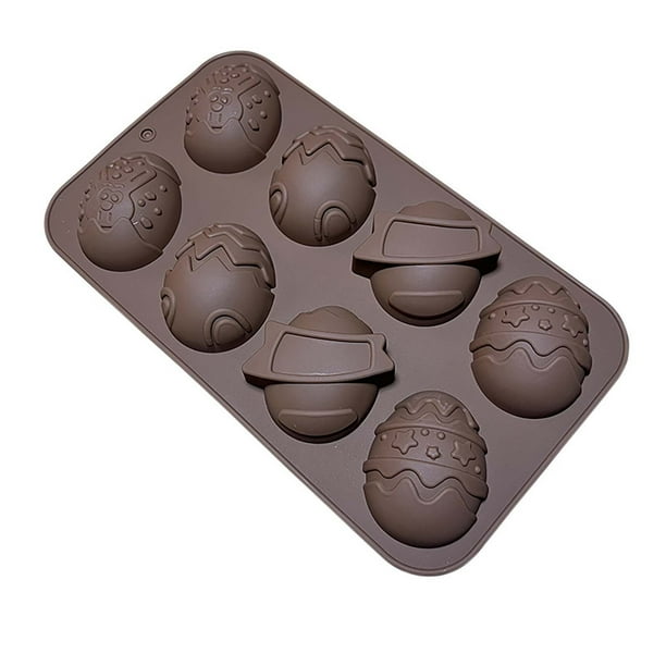 Molde de chocolate con forma de conejito de Pascua | Molde de silicona de 8 cavidades para cupcakes, pasteles, magdalenas y pan | Molde antiadherente, reutilizable, apto para horno.